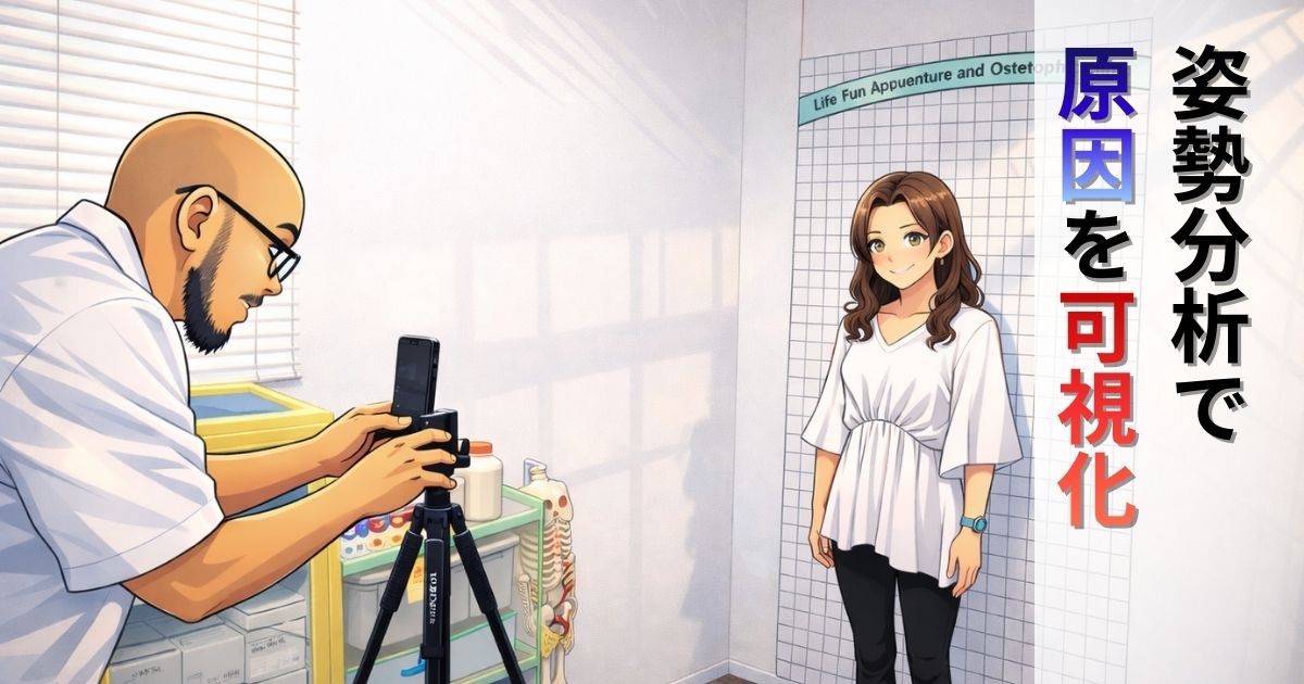 守谷やまゆり鍼灸整骨院の姿勢分析風景