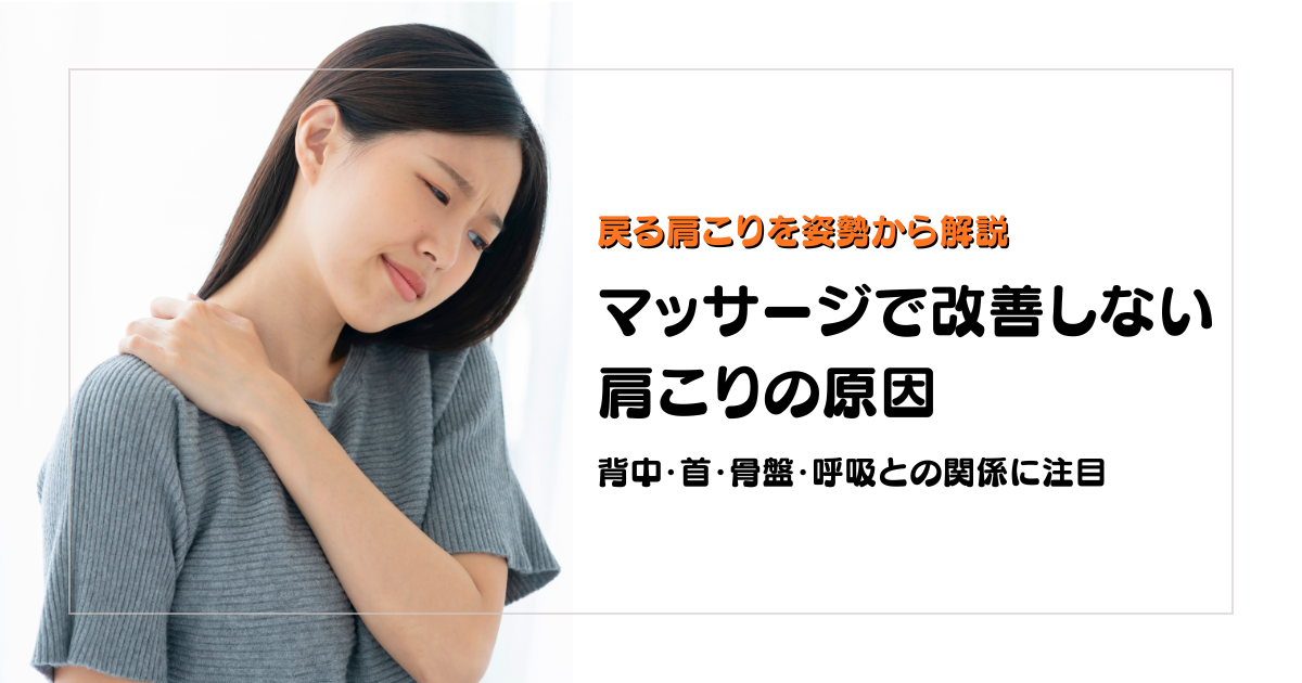 マッサージで改善しない戻る肩こりの原因を姿勢から解説する守谷やまゆり鍼灸整骨院のブログアイキャッチ画像